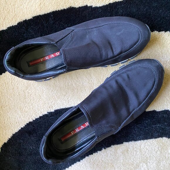 Black Prada Sport Nylon Slip On Tech Sneakers Size 7.5 - Picture 4 of 9